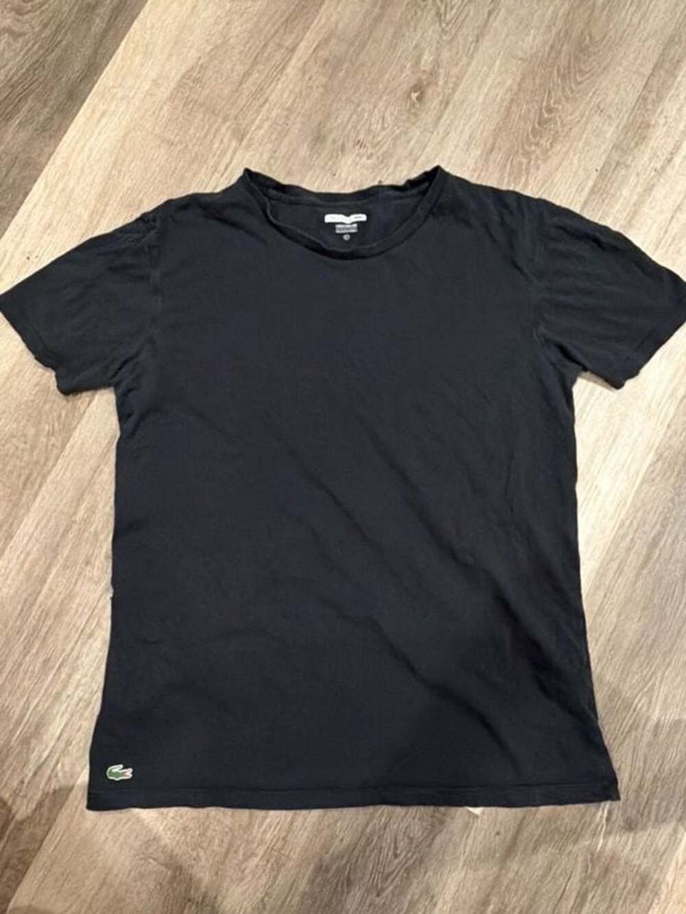 Lacoste T-Shirt Size L Black Crew Neck
